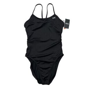 TYR Women's Durafast Elite Solid Cutoutfit Swimsuit Black Sz 34/M Athletic